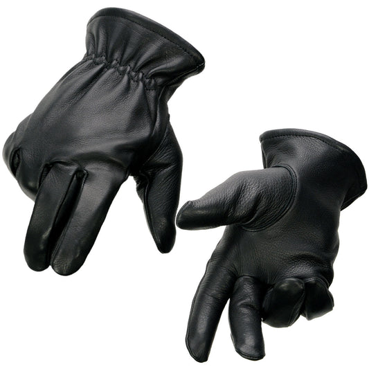 Milwaukee Leather SH858 Men's Thermal Lined USA Deerskin Black Leather Motorcycle Gloves w/ Sinch Wrist Closure