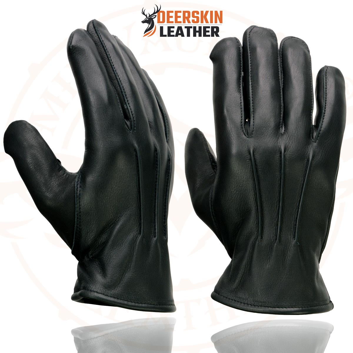 Milwaukee Leather SH865 Men's Black Thermal Lined USA Deerskin Leather Motorcycle Winter Rider Gloves