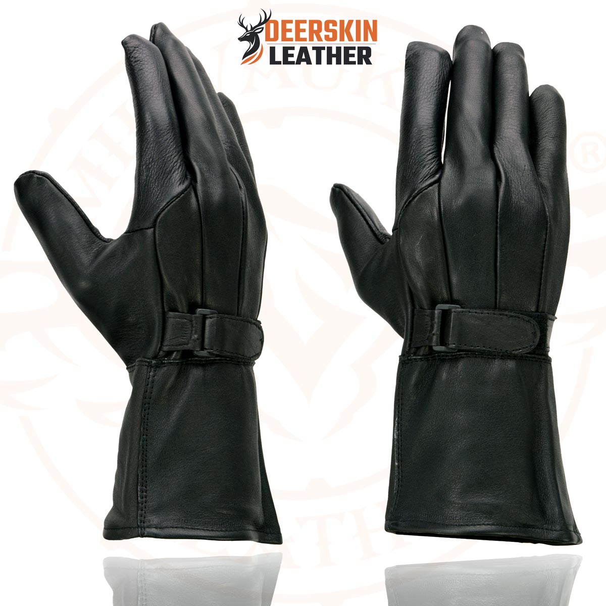 Milwaukee Leather SH864 Men's Gauntlet USA Deerskin Leather Unlined Motorcycle Winter Gloves