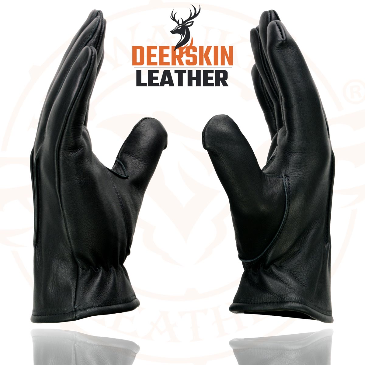 Milwaukee Leather SH865 Men's Black Thermal Lined USA Deerskin Leather Motorcycle Winter Rider Gloves