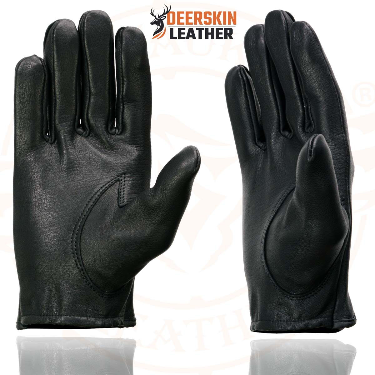 Milwaukee Leather SH868 Men's Open Knuckle USA Deerskin Black Perforated Leather Motorcycle Riders Gloves