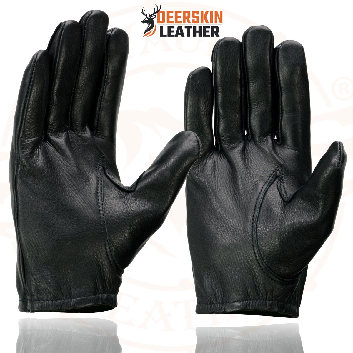 Milwaukee Leather SH887 Men's USA Deerskin Black Leather Unlined Lightweight Motorcycle Riders Gloves