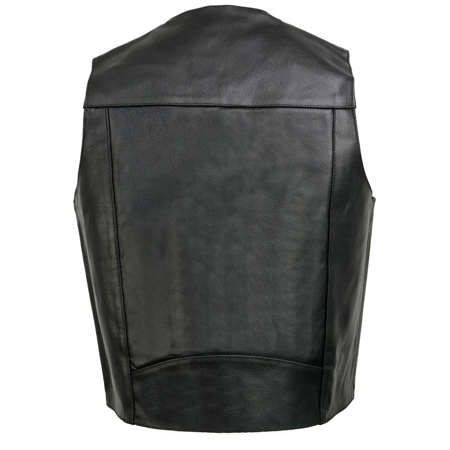 Event Leather EL5310 Black Motorcycle Leather Vest for Men - Riding Club Adult Motorcycle Vests