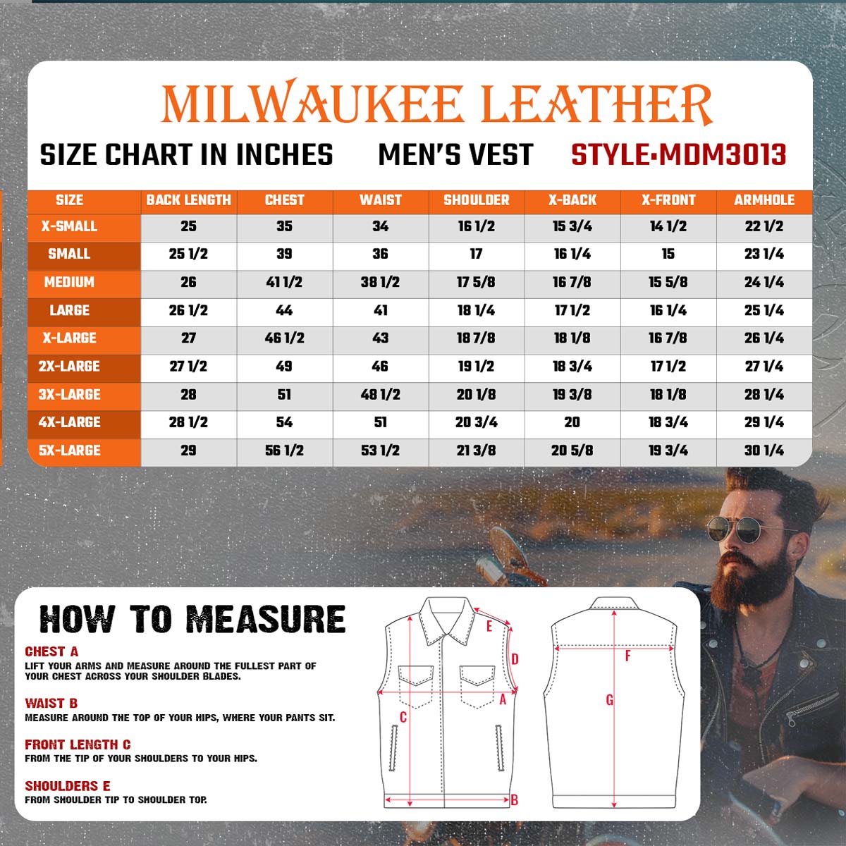 Milwaukee Leather MDM3013 Men's 'Brute' Concealed Snap Black Denim V-Neck Side Lace Club Style Vest w/Hidden Zipper