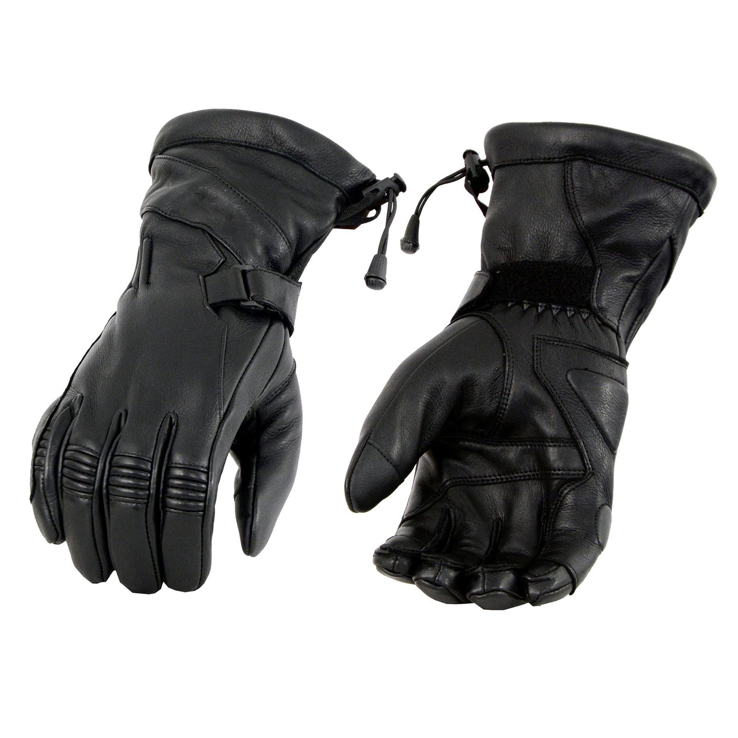 Milwaukee Leather MG7518 Men's Black Deerskin Gauntlet Motorcycle Hand Gloves w/ i-Touch Screen Tech