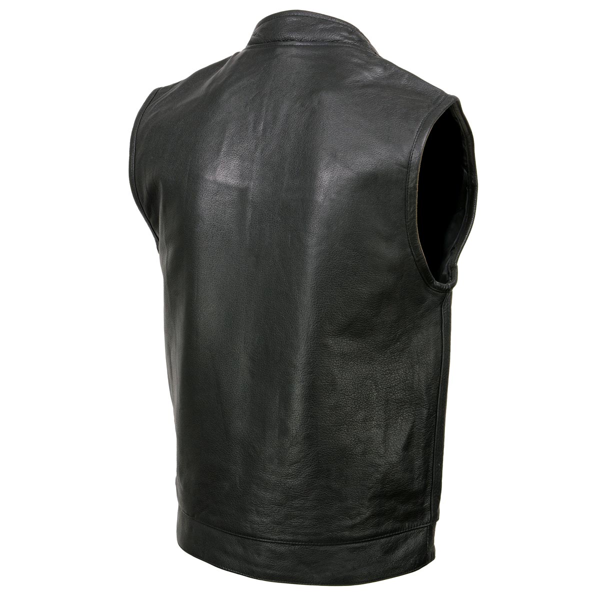 Milwaukee Leather SH2036 Men's Black Club Style' Open Neck Leather Vest