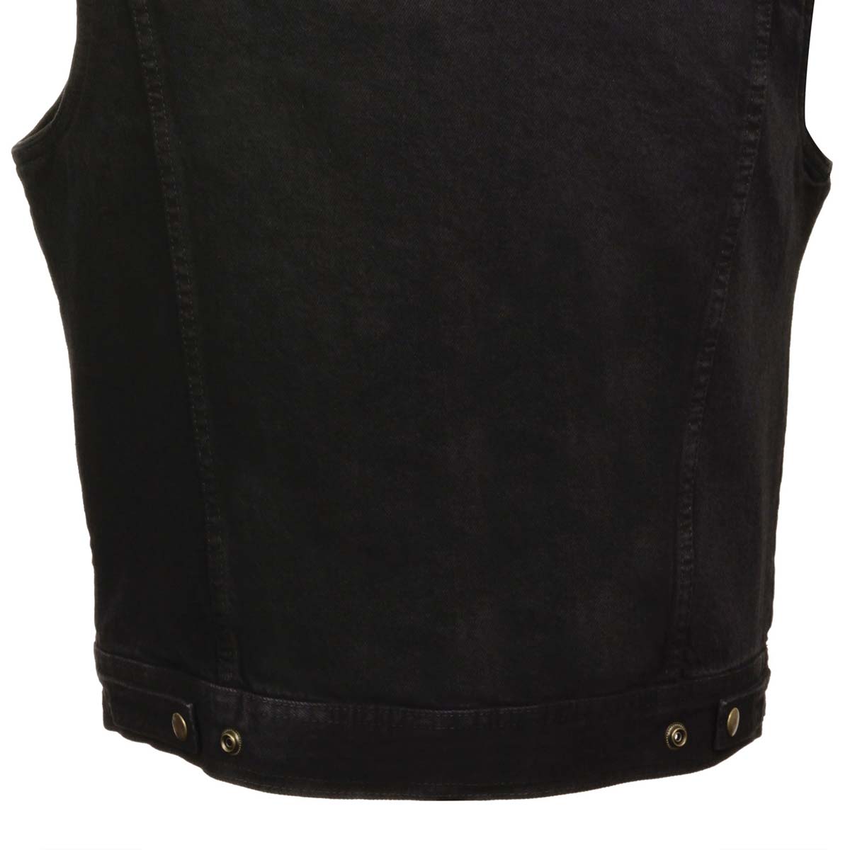 Men’s XS107 Classic Black Snap Front Denim Vest with Shirt Style Collar