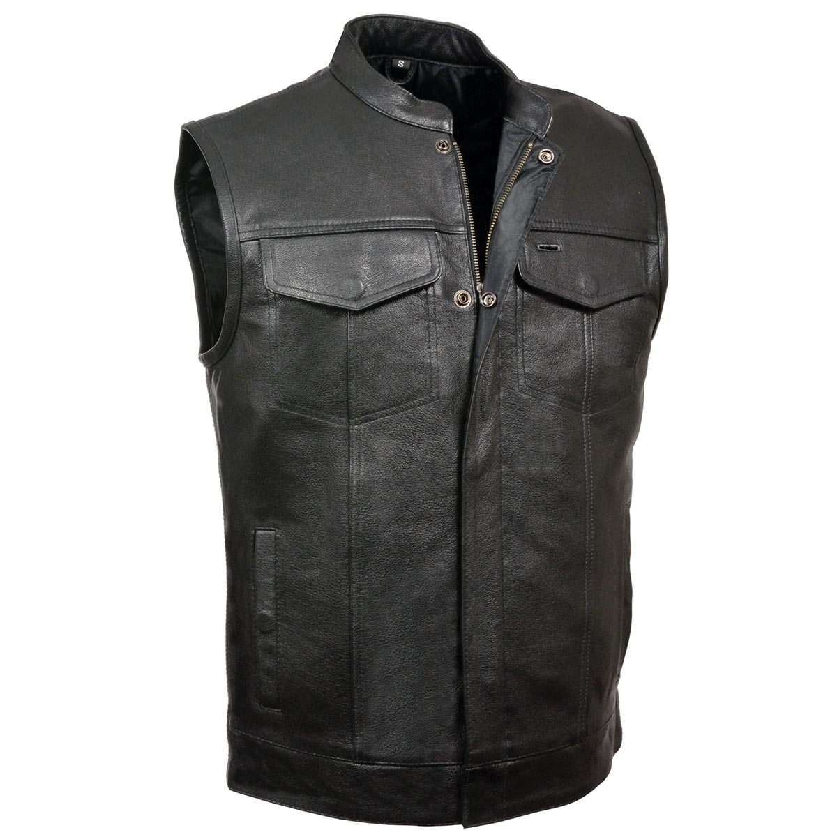 Z1R3710 Men’s ’30-06’ Black Motorcycle Leather Vest